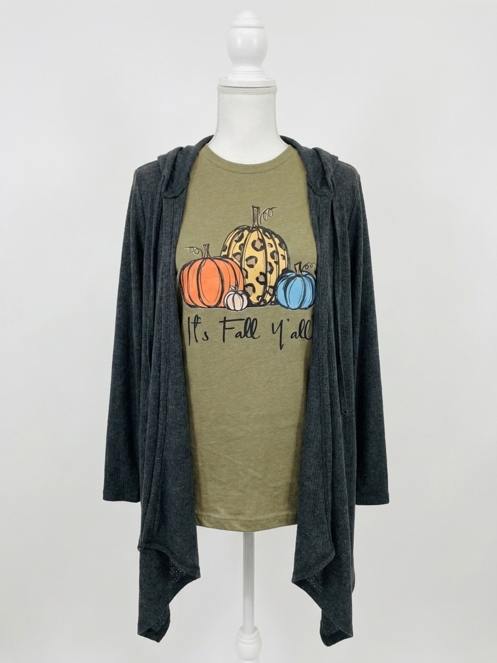 NEW HONEYME hooded cardigan in charcoal